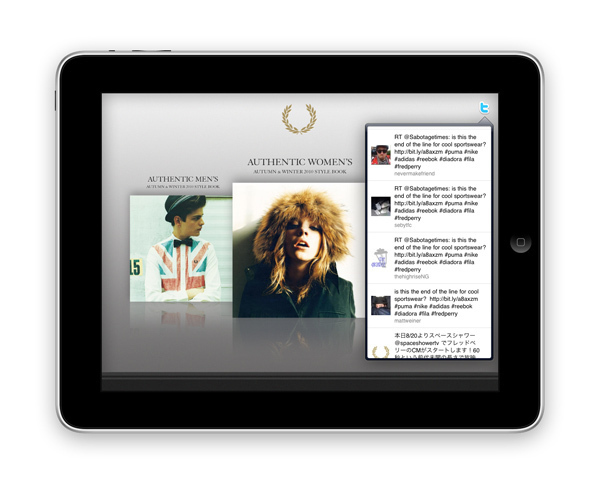 iPhone/iPad フレッドペリー ブランドアプリ TWITTER