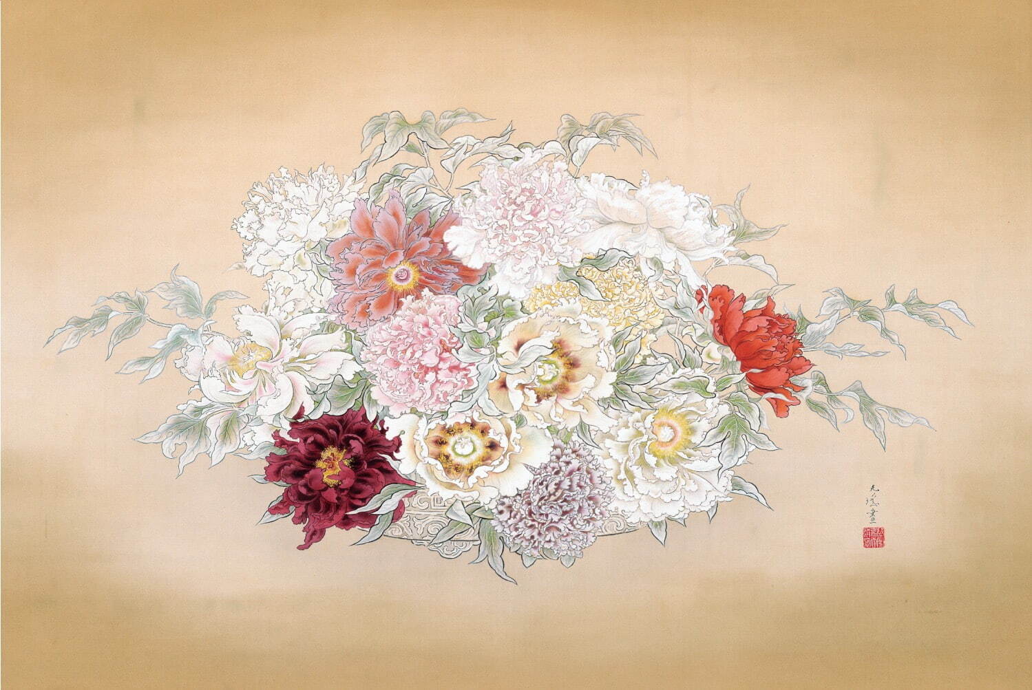 石崎光瑤 《聚芳》 昭和19年(1944年) 南砺市立福光美術館蔵