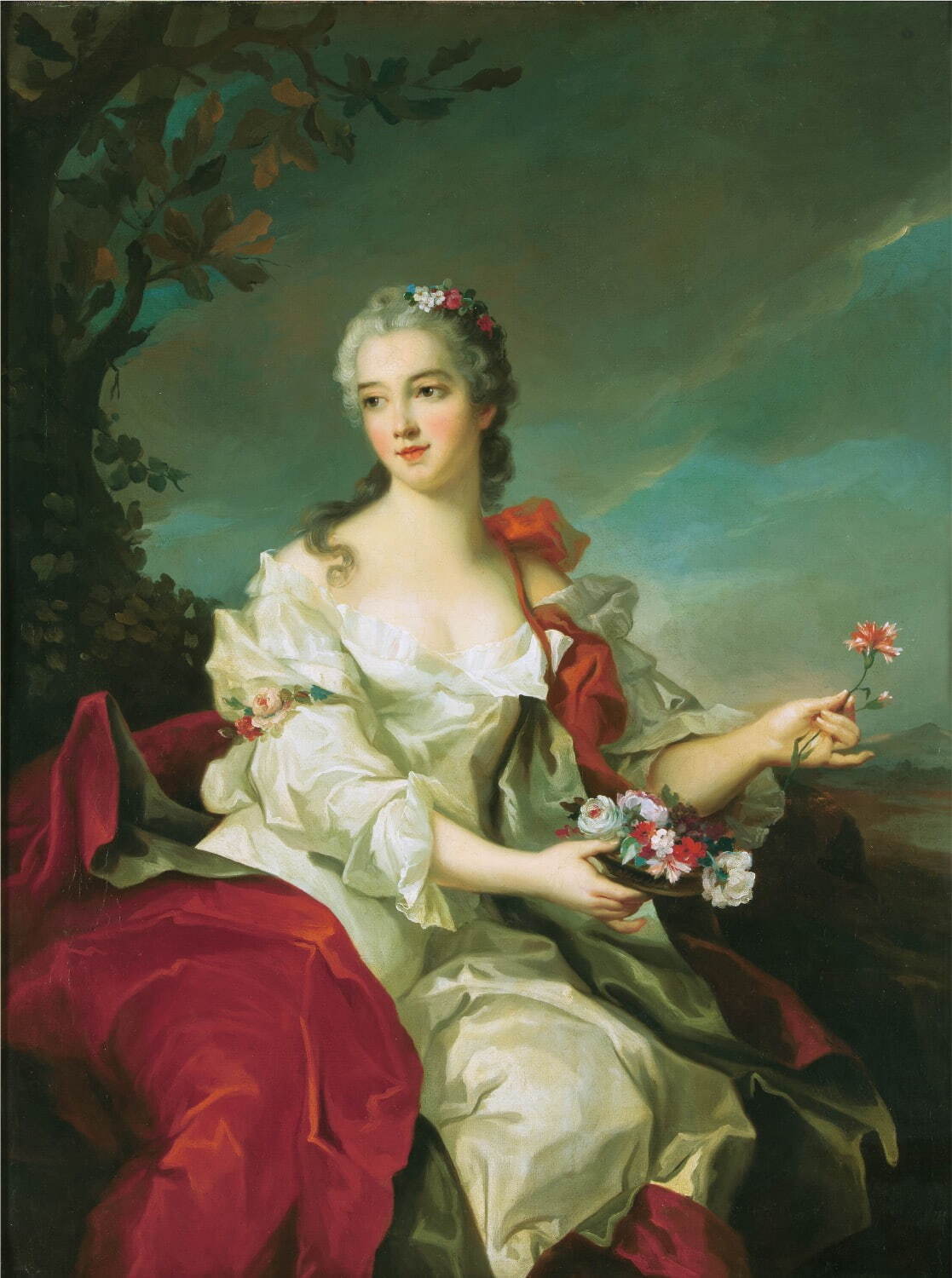 ジャン＝マルク・ナティエ 《花の神フローラに扮する女性の肖像》 1753年©Museum of John Paul II and Primate Wyszyński