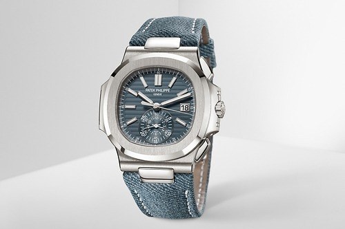 パテック フィリップ腕時計「ノーチラス」24年新作、デニム柄ストラップのフライバック・クロノグラフ