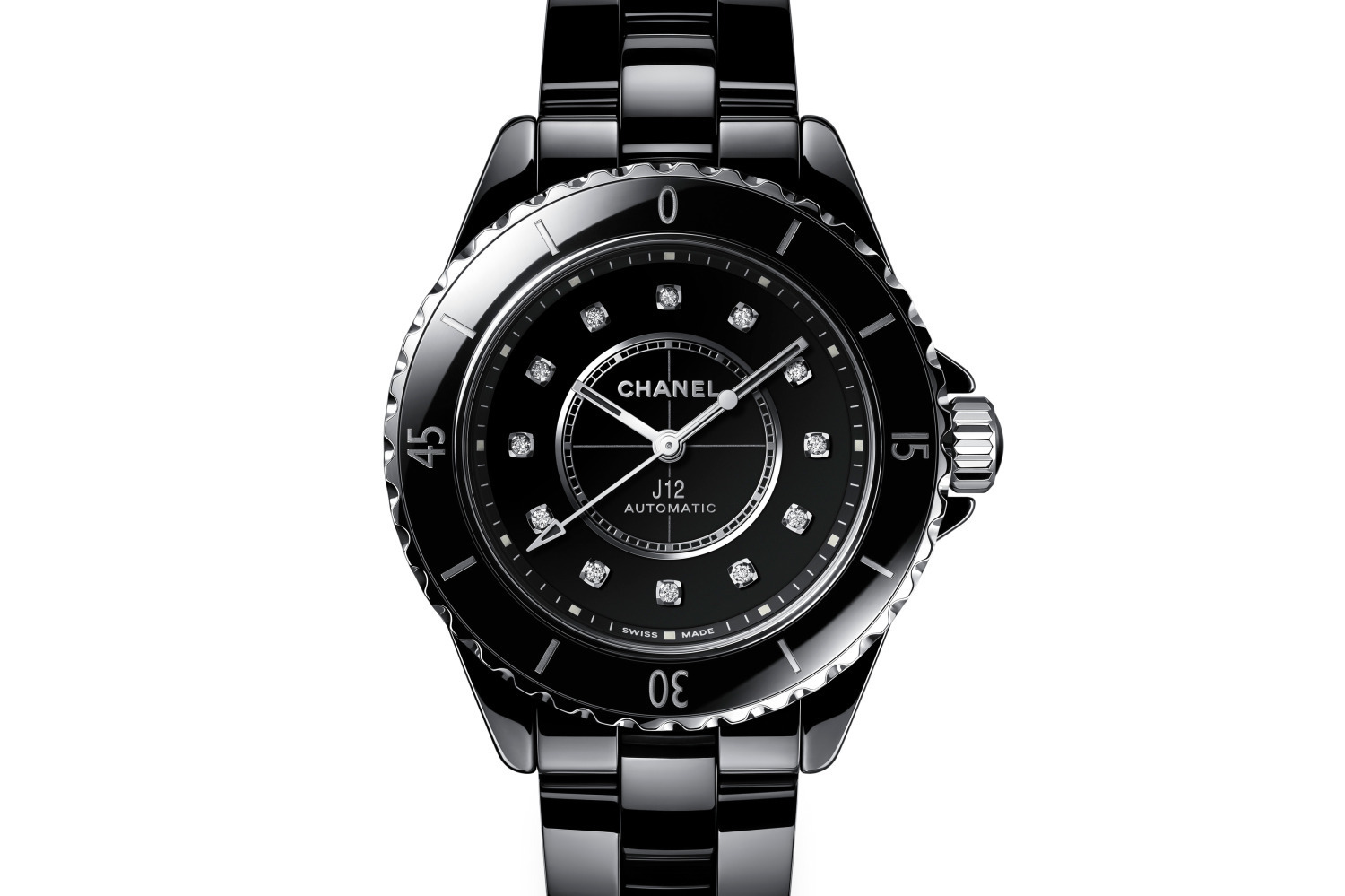 シャネル新作腕時計「J12 キャリバー 12.2」新作、12個のダイヤモンドを文字盤に配して