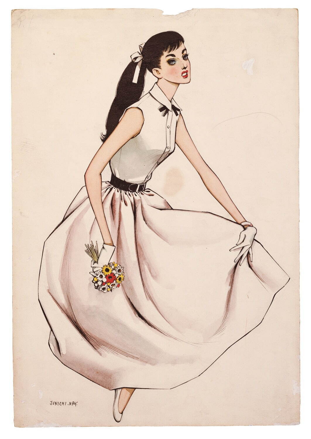 中原淳一 《扉絵原画(『中原淳一ブラウス集』)》 1955年 個人蔵 ©JUNICHI NAKAHARA / HIMAWARIYA