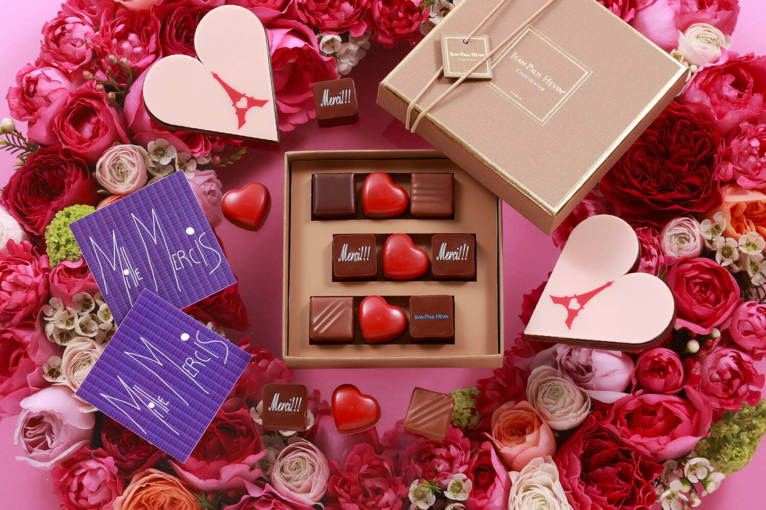 トリュフ｜ジャン＝ポール・エヴァン24年母の日、真っ赤なハート型や「メルシー」の文字入りショコラ＆焼き菓子も