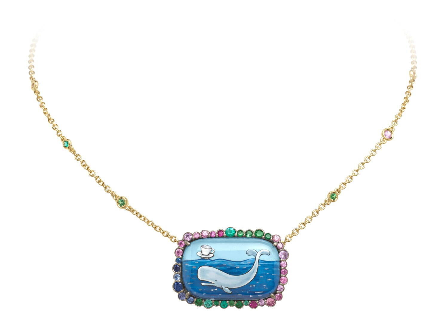 Necklace (18k yellow gold, titanium, sapphire, emerald, tsavorite, amethyst, rock crystal, turquoise) 1,540,000 yen