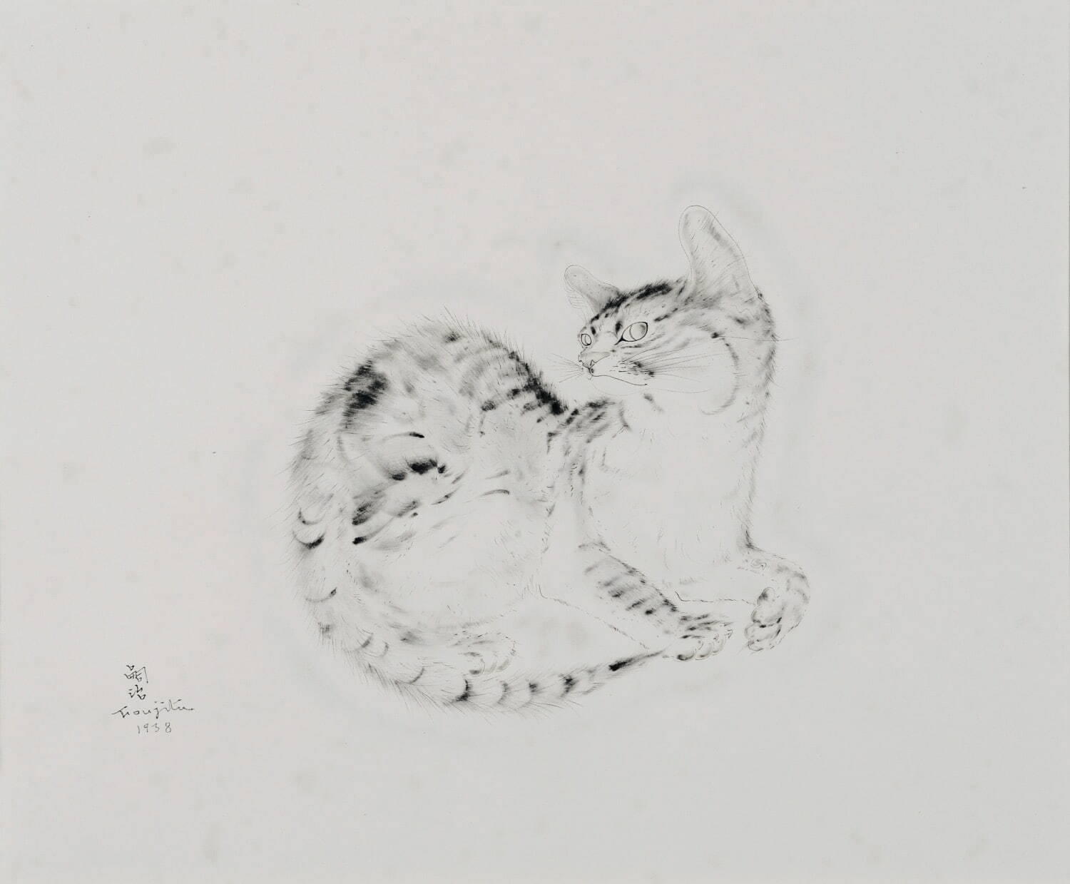 藤田嗣治 《座猫》
43×50cm 紙・墨