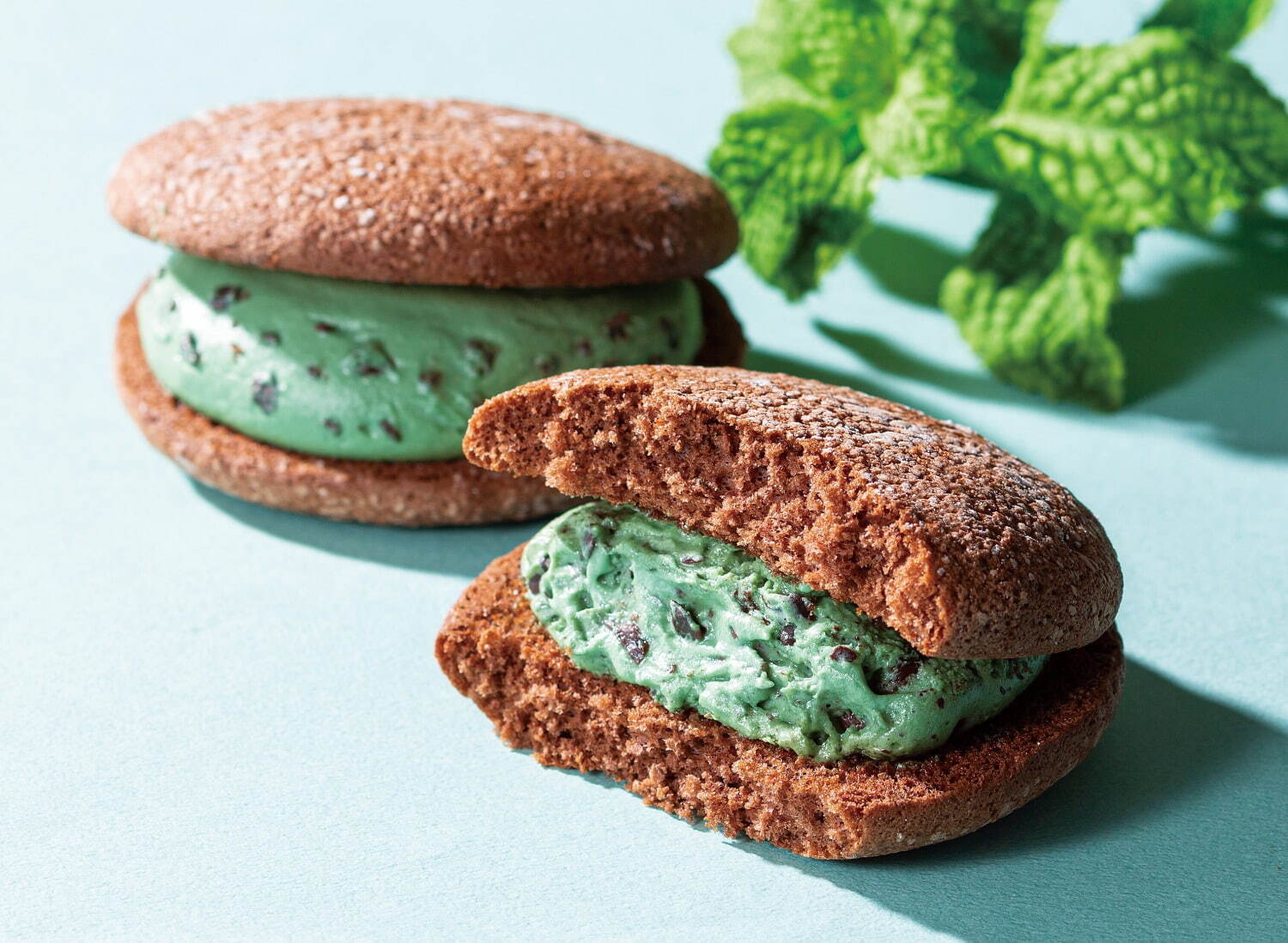 亀屋万年堂の夏限定「生ナボナ チョコミント」2種類のチョコを使ったミントクリームをサンド