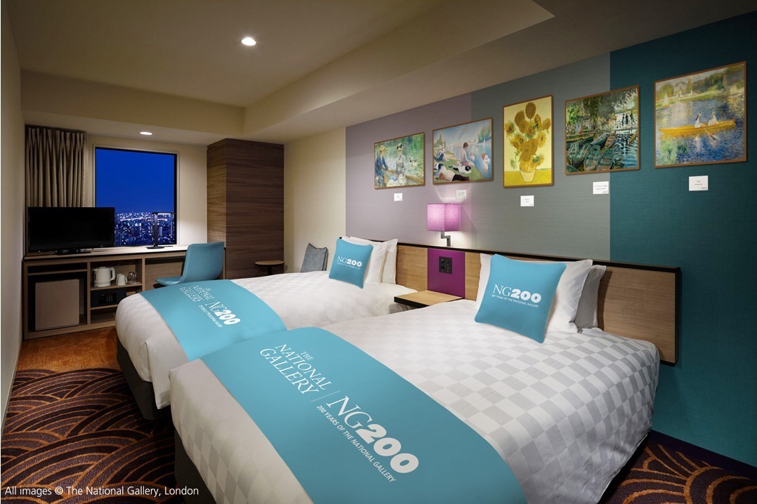 サンシャインシティプリンスホテル「泊まれる美術館」ルーム、四季イメージのファン・ゴッホやモネの名画