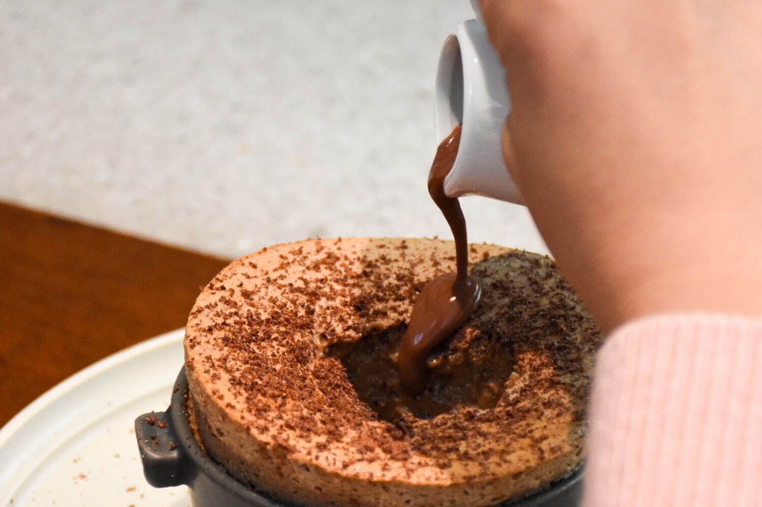 「チョコレートスフレ -グレープフルーツと緑茶アイス-」2,200円