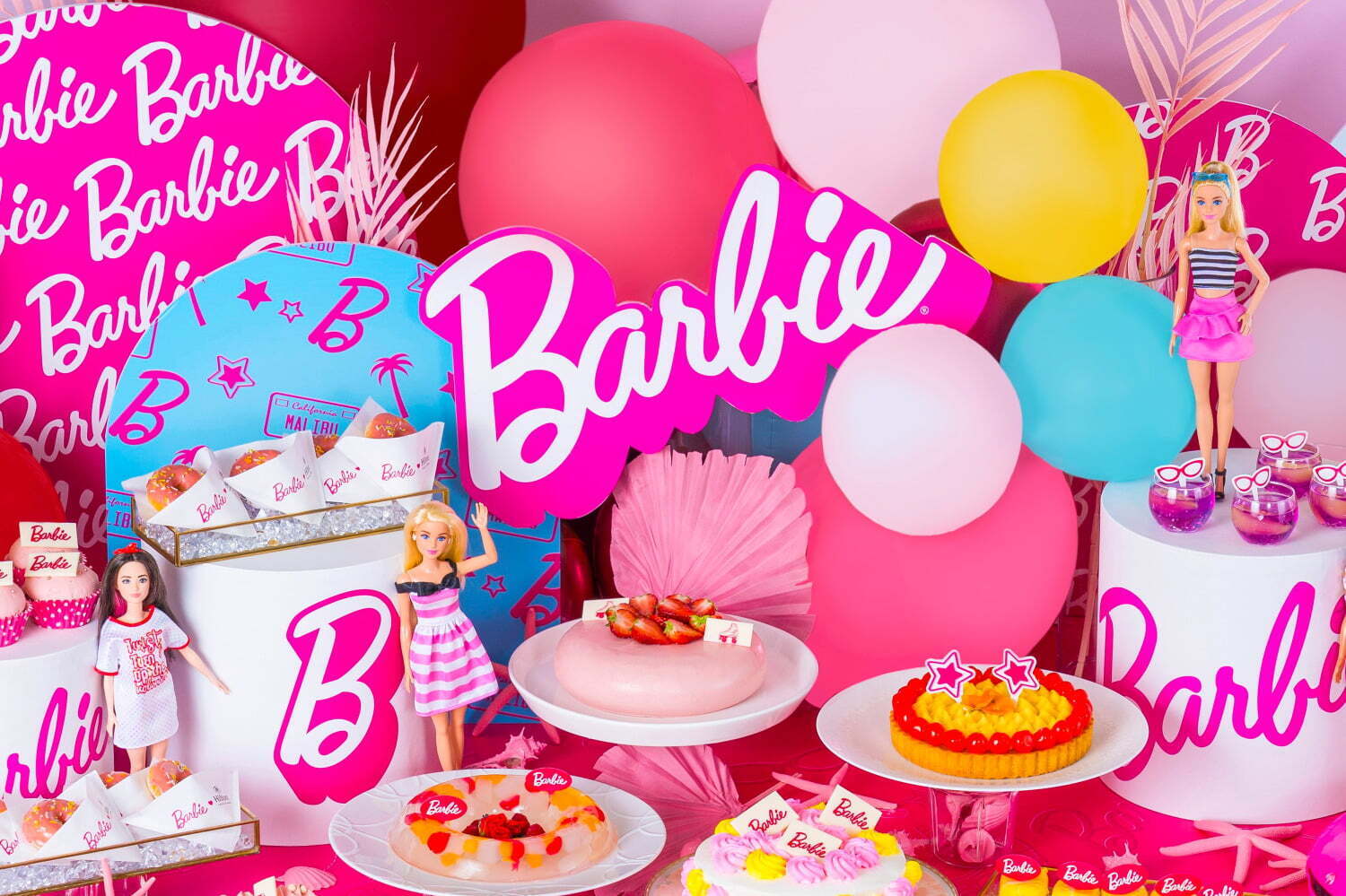 スイーツビュッフェ｜「バービー」コラボビュッフェ、華やかピンクのカップケーキやドーナツがヒルトン福岡シーホークで