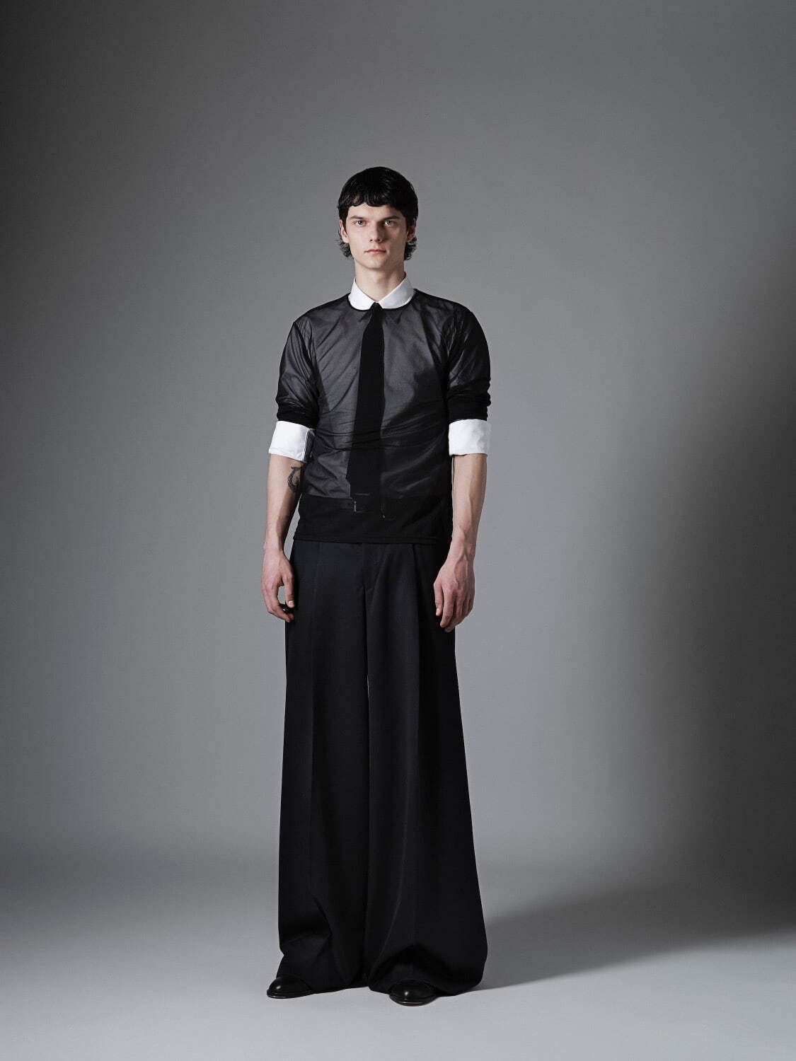 JOHN LAWRENCE SULLIVAN ワイドスラックス　ワイドトラウザー WOOL GABARDINE FOLDED WIDE TROUSERS