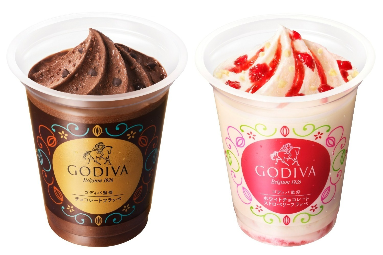 ファミリーマートからゴディバ監修“史上最高に濃厚”なチョコレートフラッペ、ホワイトチョコのフラッペも