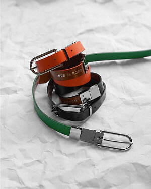 ベッドフォードの直営店限定レザーベルト、4パターンの配色で使用可能｜写真1