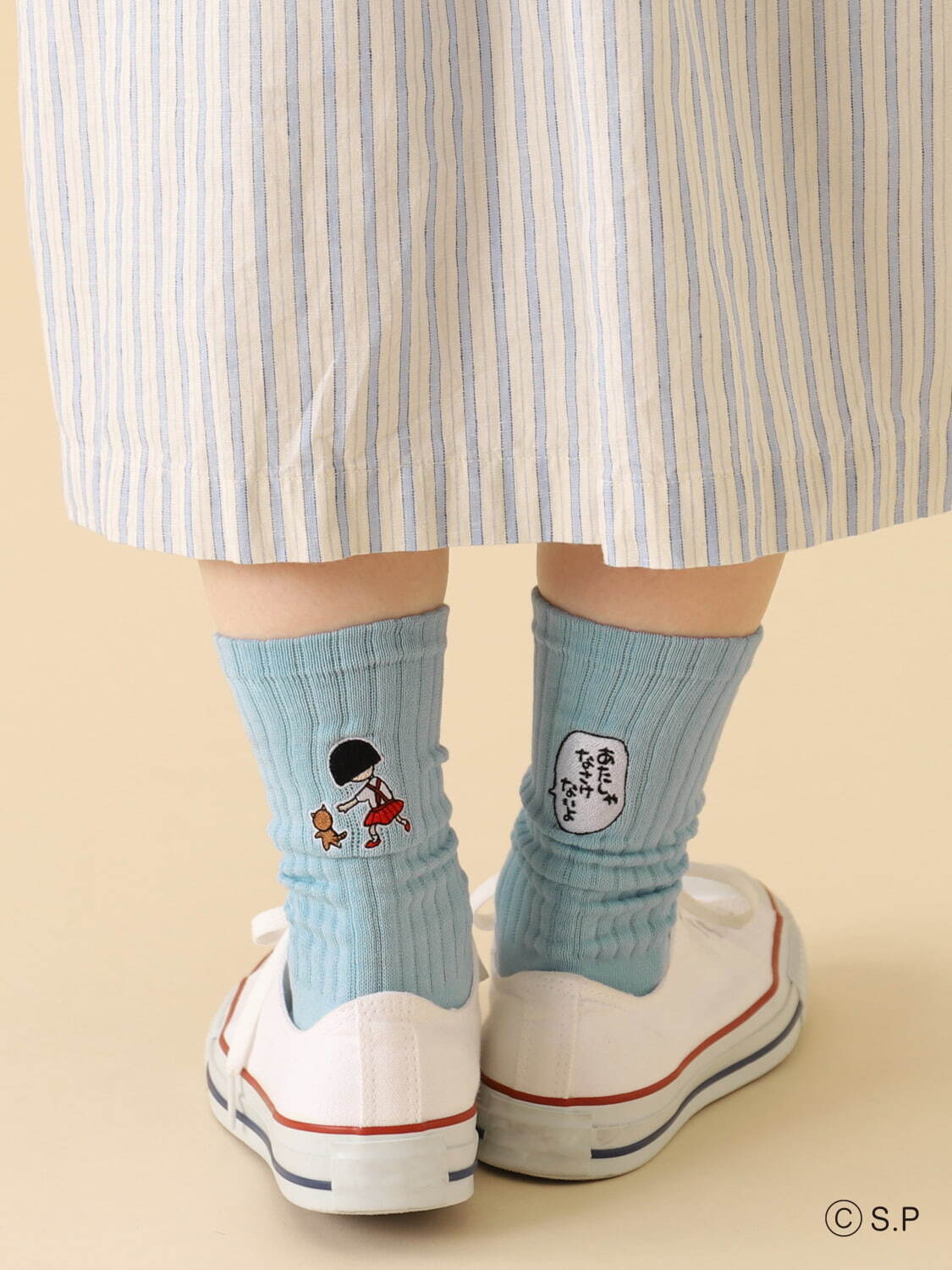 さくらももこ×タビオの靴下、ちびまる子ちゃんの吹き出し刺繍やコジコジ総柄ソックスなど｜写真8