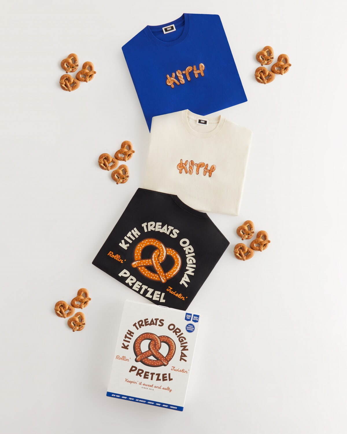 キス トリーツ トウキョウ、プレッツェル柄Tシャツ＆限定チョコ