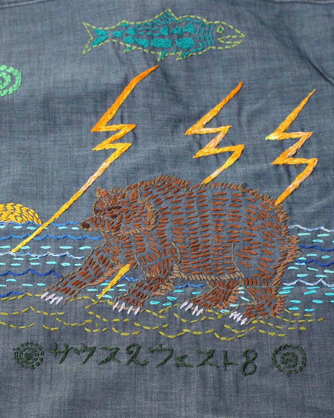 ネペンテス×オタカラエヌワイシー、“ピースマーク”などポップな手刺繍入りワークジャケット＆パンツ｜写真20