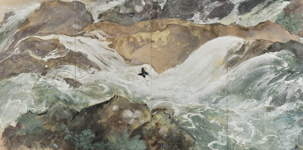 川端龍子 《阿修羅の流れ(奥入瀬)》 昭和39年(1964年) 大田区立龍子記念館蔵