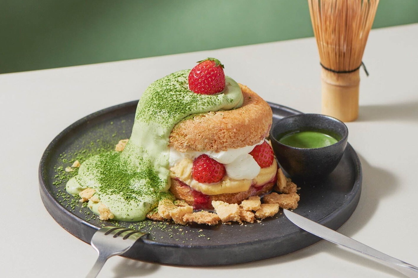 コエ ドーナツ京都の希少な宇治抹茶＆苺のタルト風「ドーナツメルト」、日本茶専門店「ユウゲン」厳選で