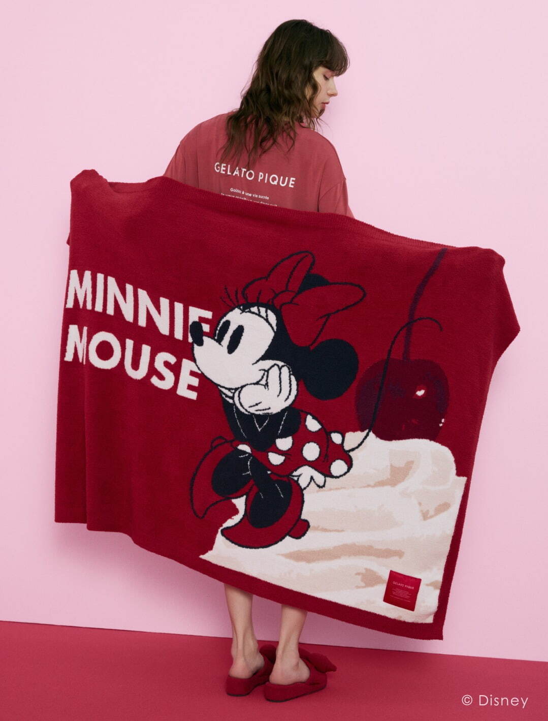 Sleep】Minnie/ジャガードハーフケット（ブランケット）｜gelato