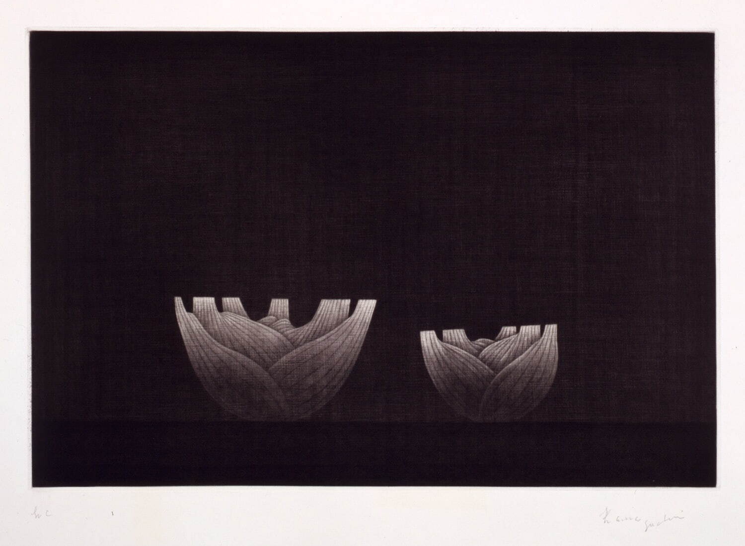 浜口陽三 《ういきょう》 昭和33年(1958年)
メゾチント 29.3×44.0cm