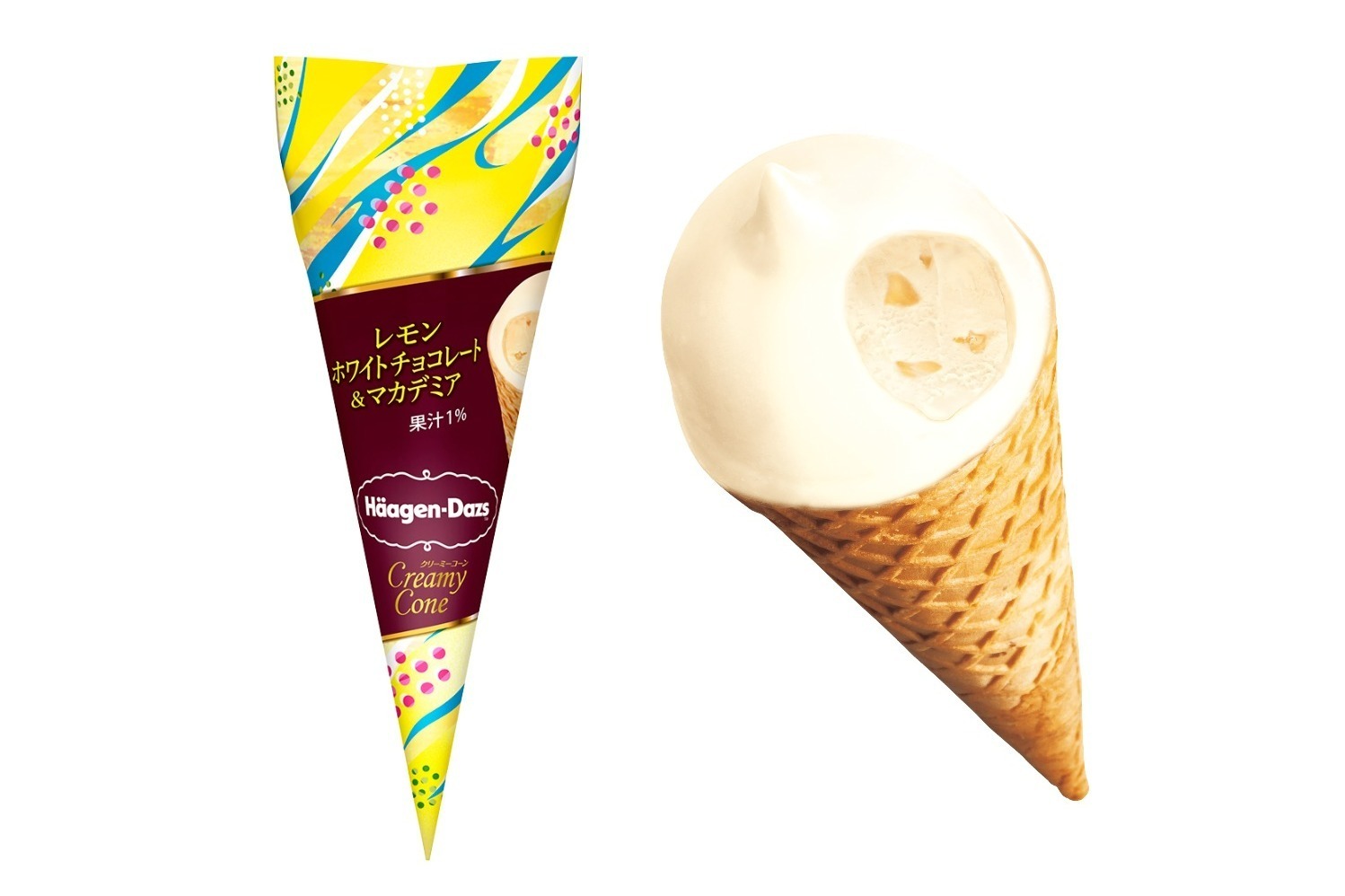 セブン-イレブン｜ハーゲンダッツ新作アイス「クリーミーコーン レモンホワイトチョコレート＆マカデミア」セブン‐イレブンで