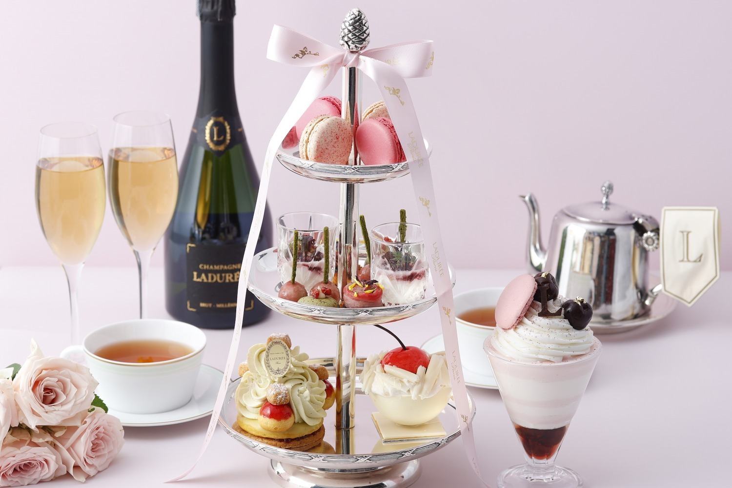 パルフェ｜ラデュレ「チェリー アフタヌーンティー」京都で、チェリーコンポート＆ピスタチオのスイーツなど