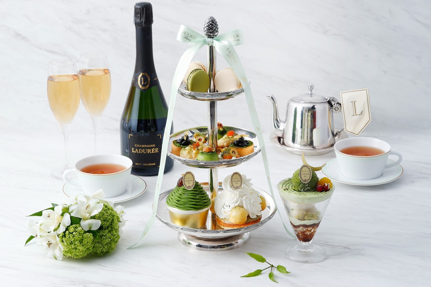 パルフェ｜ラデュレ「抹茶 アフタヌーンティー」日比谷＆京都 四条で、爽やかな緑の抹茶モンブランやマカロン