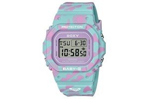 BABY-G×ロキシーのウィメンズ腕時計、角形フォルムに“太陽＆波”のモチーフ