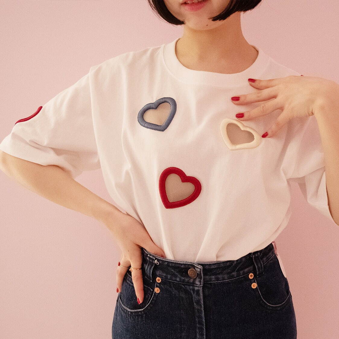 キワンダキワンダのウィメンズTシャツオーダー会、“リボン”や“ハートマーク”の刺繍で｜写真10