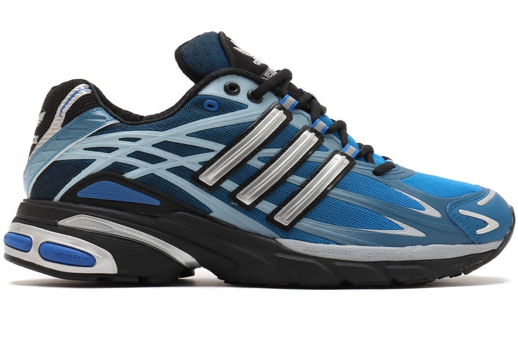 アディダス オリジナルス「アディスター クッション」アトモス限定スニーカー、“夜明け”着想のブルー