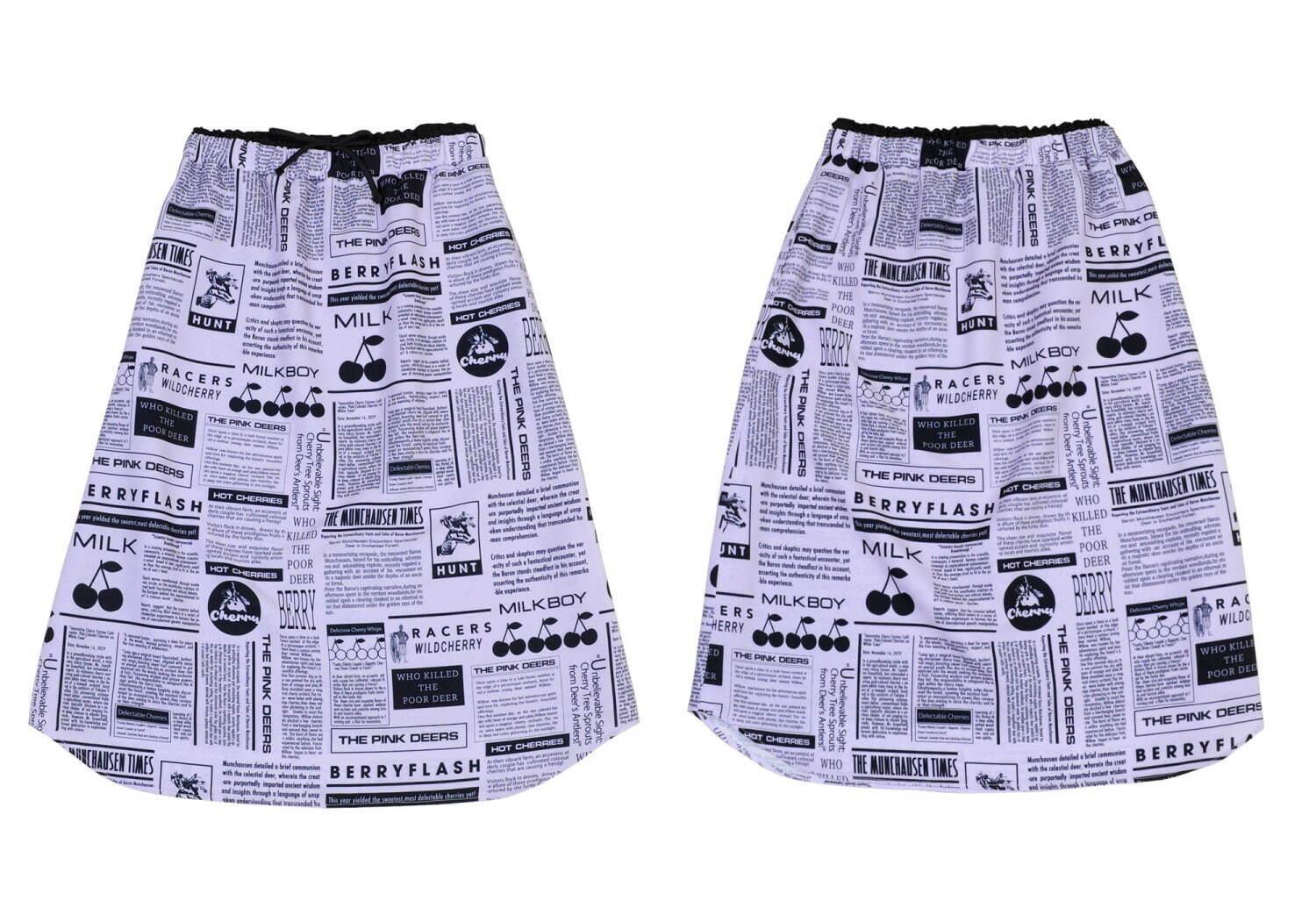 ミルク“チェリー＆新聞柄”ドレスやギャザーたっぷりのパンツ、ボウタイ付きシャツはミルクボーイから｜写真14