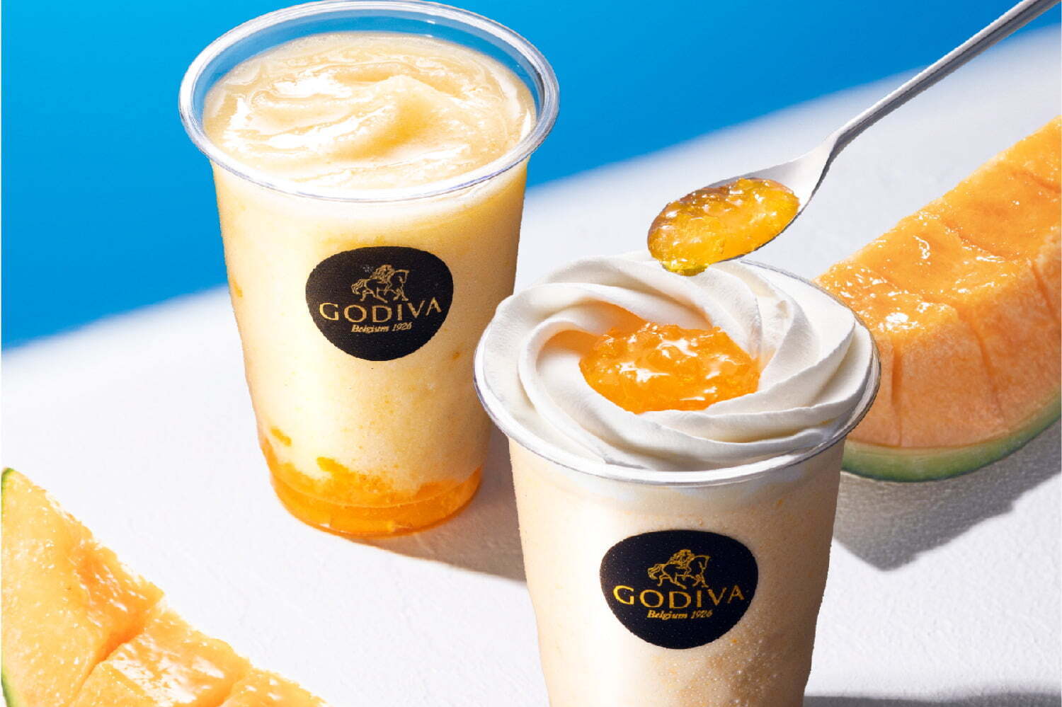ゴディバ“北海道産赤肉メロン”の夏限定ドリンク、濃厚リッチなショコリキサー＆カカオフルーツジュース 