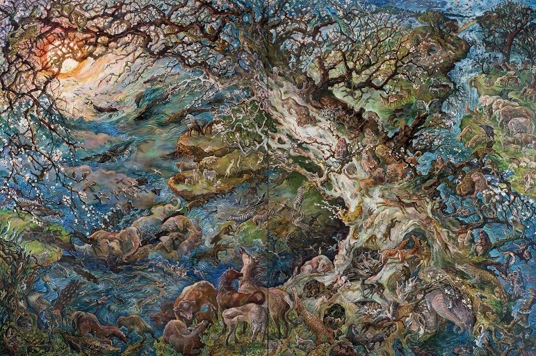 画家・遠藤彰子の個展が新潟市美術館で - “人間と楽園”のイメージから大画面の大作まで、画業を紹介