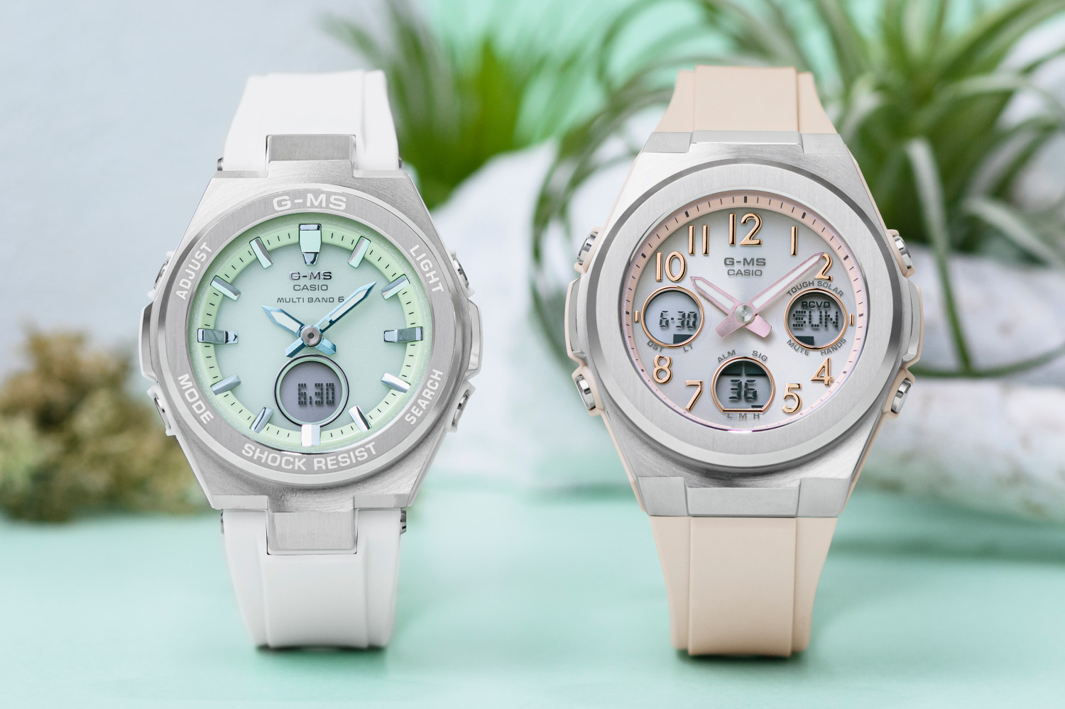 BABY-G“パステルカラー”の24年新作腕時計、デジタル×アナログ文字板の電波ソーラーモデル