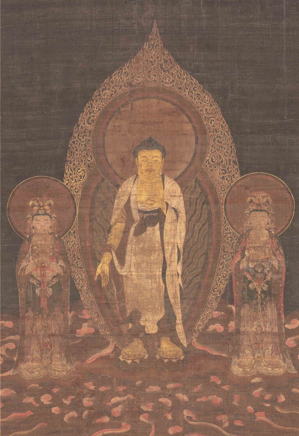 張思恭筆 《阿弥陀三尊像》 中国 南宋時代 京都・永観堂禅林寺