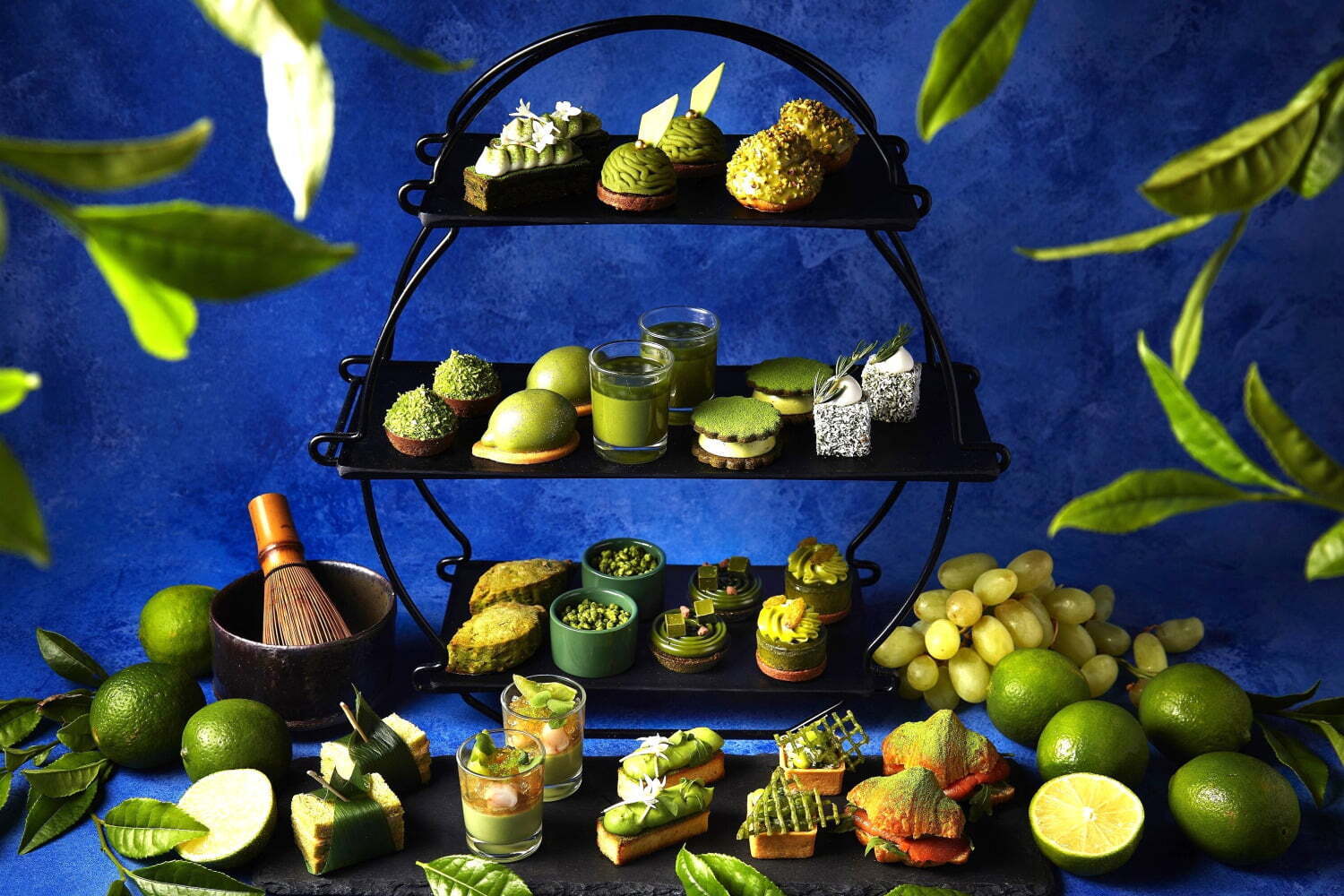 抹茶アフタヌーンティー｜ANAインターコンチネンタルホテル東京“宇治抹茶×柑橘”アフタヌーンティー、ライムのチーズケーキなど