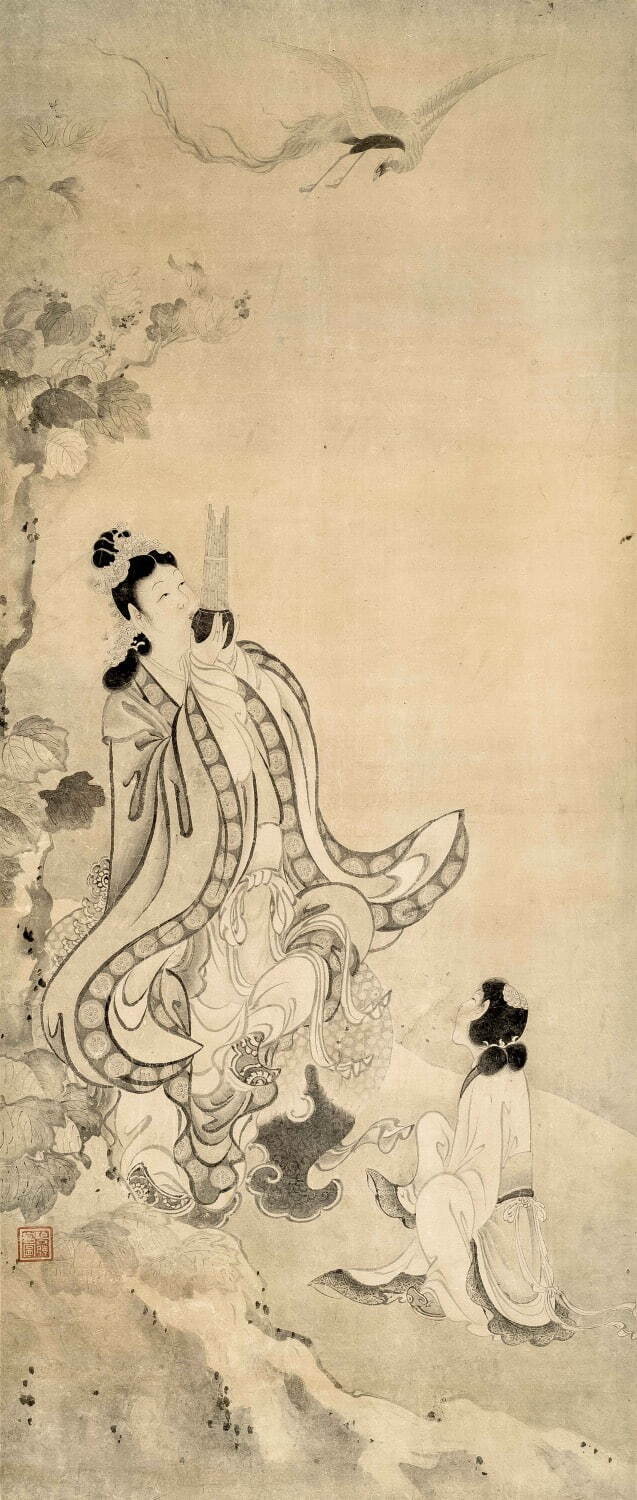 重要文化財 岩佐又兵衛 《弄玉仙図》 元和期(1615-24年)頃
紙本墨画淡彩 一幅 摘水軒記念文化振興財団蔵