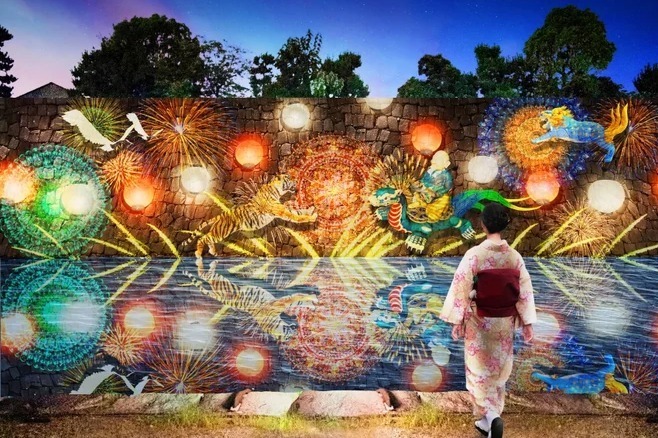世界遺産｜京都・二条城「ネイキッド夏まつり2024」“花火＆動物”プロジェクションマッピング、かき氷屋台も