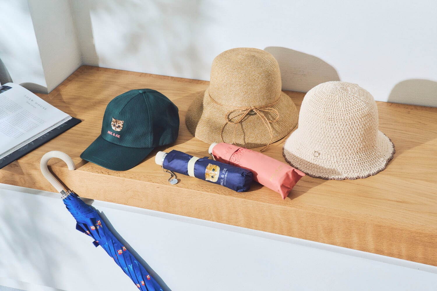 【PAUL & JOE】PAUL & JOE ACCESSOIRES 猫 刺繍 キャップ FUDGE掲載】ポール & ジョー (PAUL & JOE ACCESSOIRES) 猫