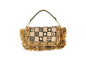 【FENDI】ロール スモール FFラフィア クロシェ クラッチ付 tote FENDI】ロール スモール FFラフィア クロシェ クラッチ付 tote