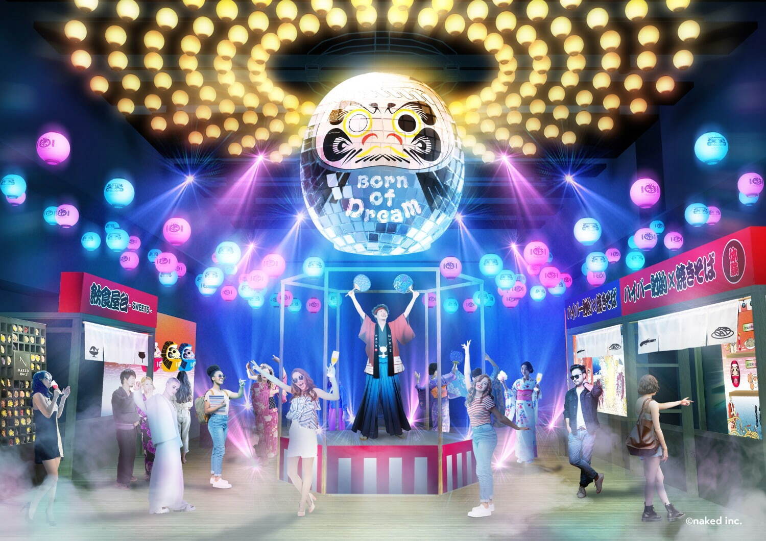 丸ビル「ネイキッド オマツリ」24年夏に開催、巨大AIだるまや“浮世絵風”プロジェクションマッピング｜写真2