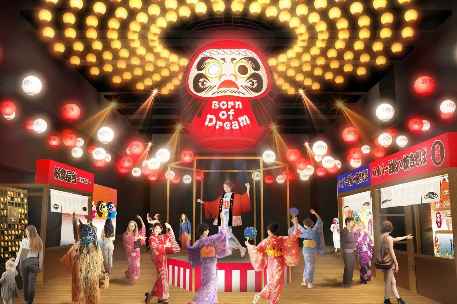 デジタル｜丸ビル「ネイキッド オマツリ」24年夏に開催、巨大AIだるまや“浮世絵風”プロジェクションマッピング