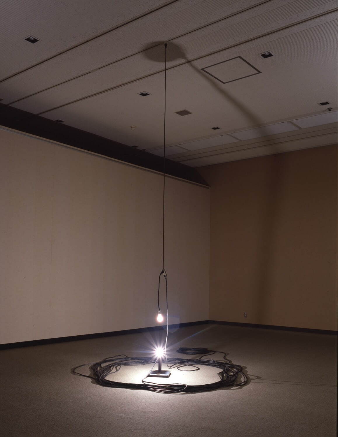 吉田克朗 《650ワットと60ワット》 1970年 コード、電球、鉄 埼玉県立近代美術館蔵 ©The Estate of Katsuro Yoshida/ Courtesy of Yumiko Chiba Associates