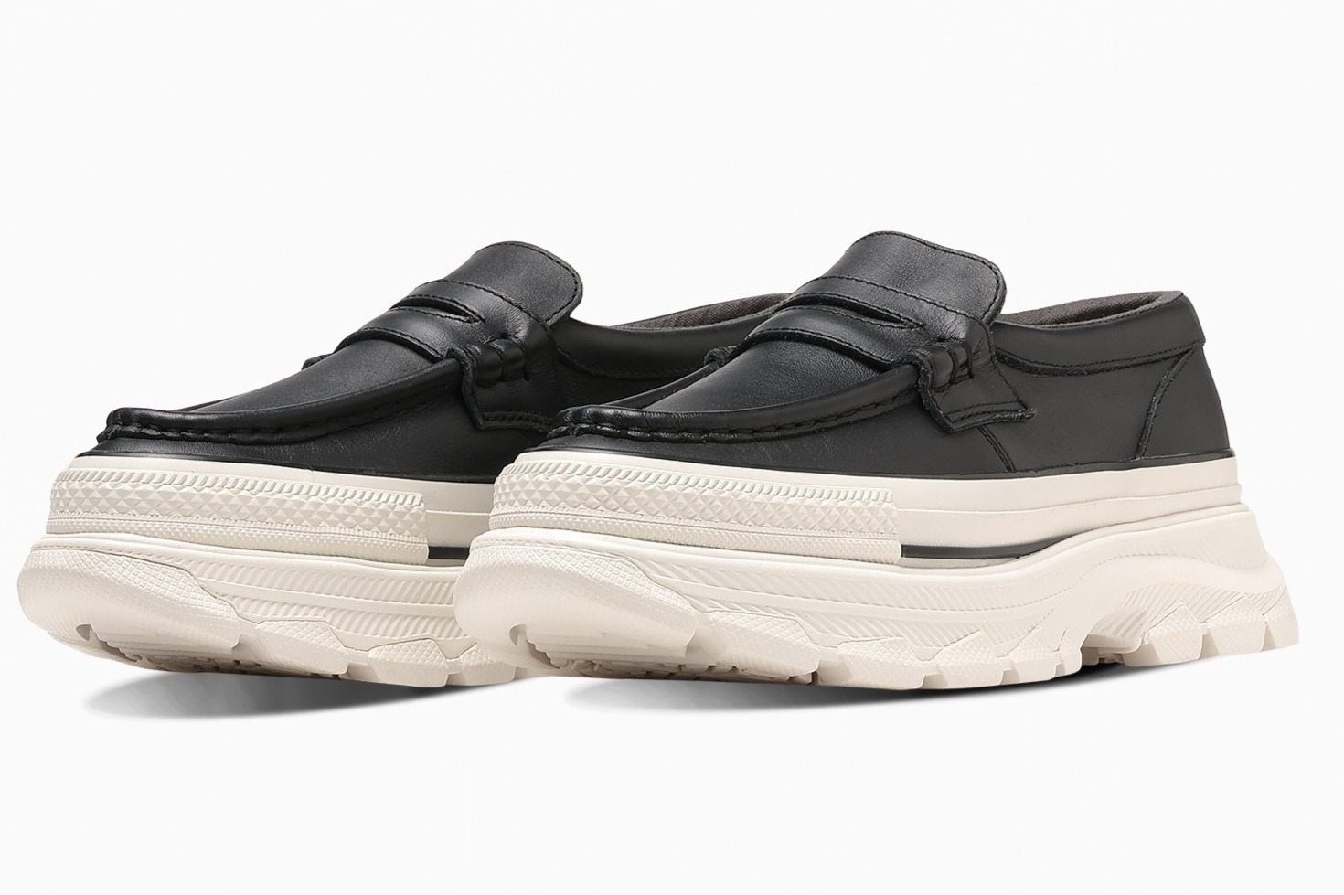 【美品】コンバース厚底ローファー ブラック コンバース CONVERSE レディース 厚底 ローファー ALL STAR