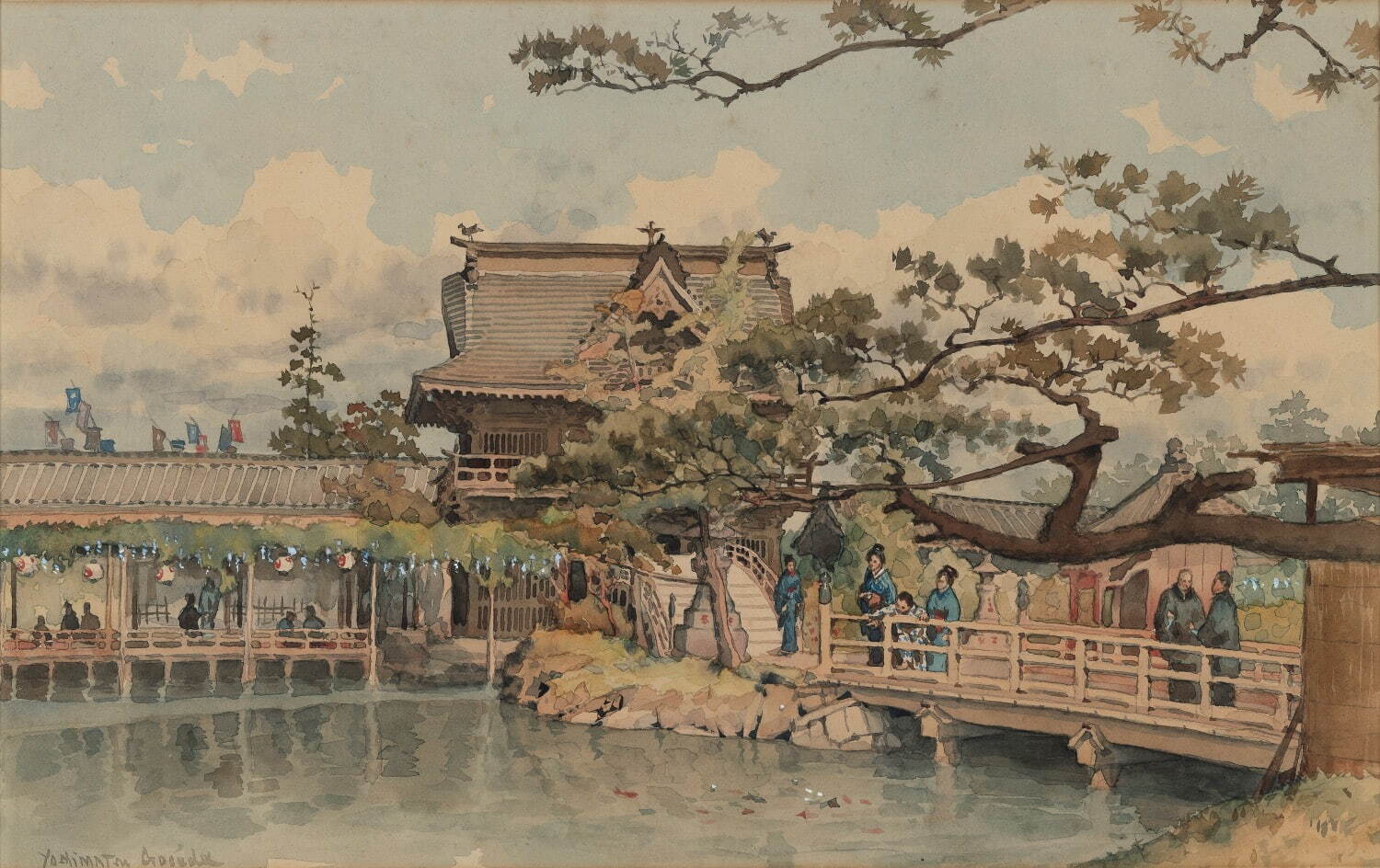 五姓田義松 《亀戸の藤浪》