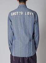 ヨウジヤマモト プールオム “墨染め”ジャカードのロングジャケット、手縫いメッセージのアウターも｜写真13