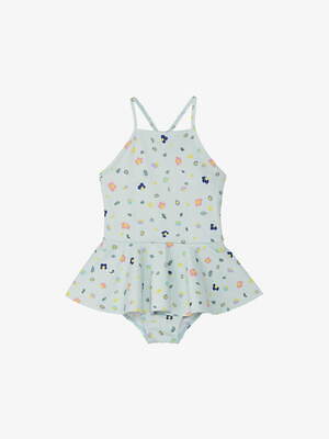 S HH × mina perhonen バスクワンピース オフホワイト ヘリー