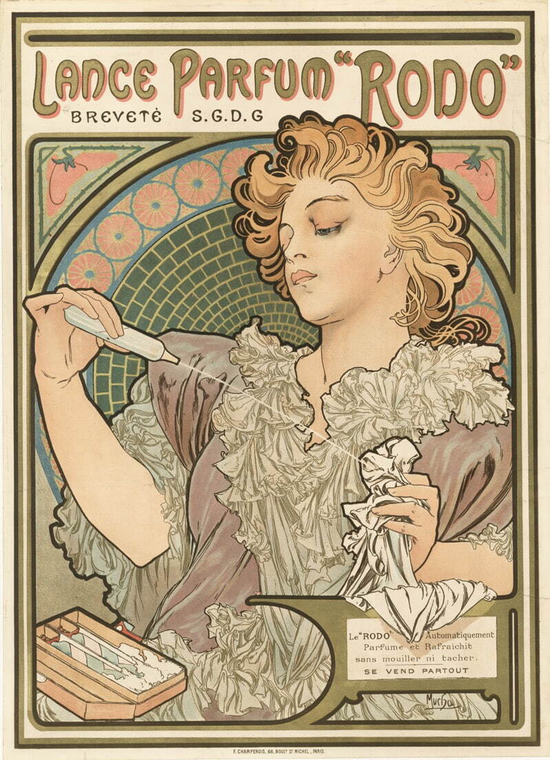 アルフォンス・ミュシャ 《ランスの香水「ロド」》 1896年
リトグラフ、紙 堺 アルフォンス・ミュシャ館(堺市)蔵