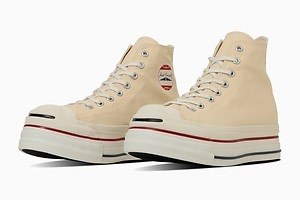 ダブレット×コンバースの厚底スニーカー、“ジャックパーセル＆オールスターを融合”ハイカット仕様に