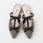 DIANA 千鳥柄　Tストラップミュール プチリボン　コレクション　ローヒール DIANA 千鳥柄 Tストラップミュール プチリボン コレクション