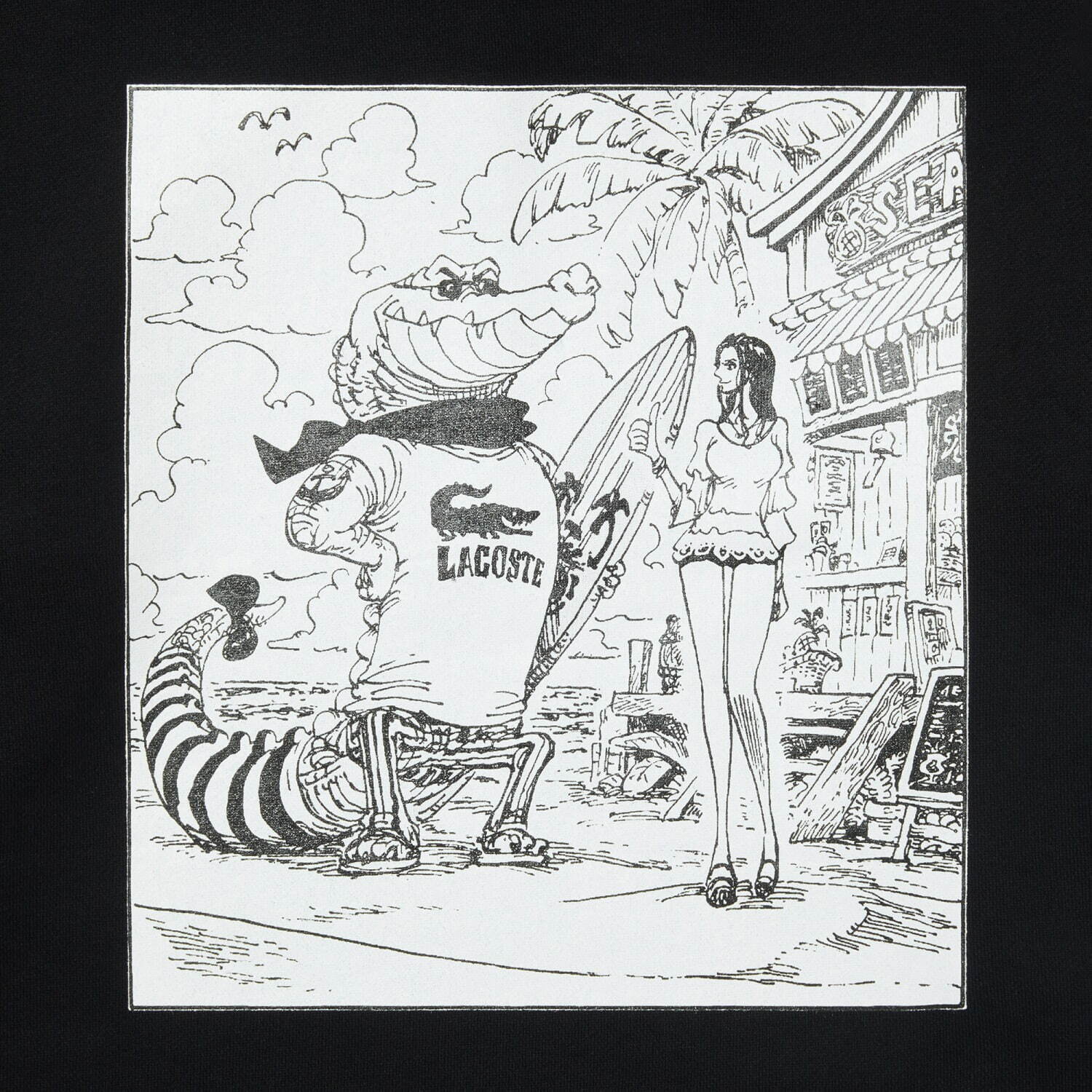 ラコステ×「ONE PIECE」のTシャツ、コラボ仕様“ワニ”ロゴや漫画